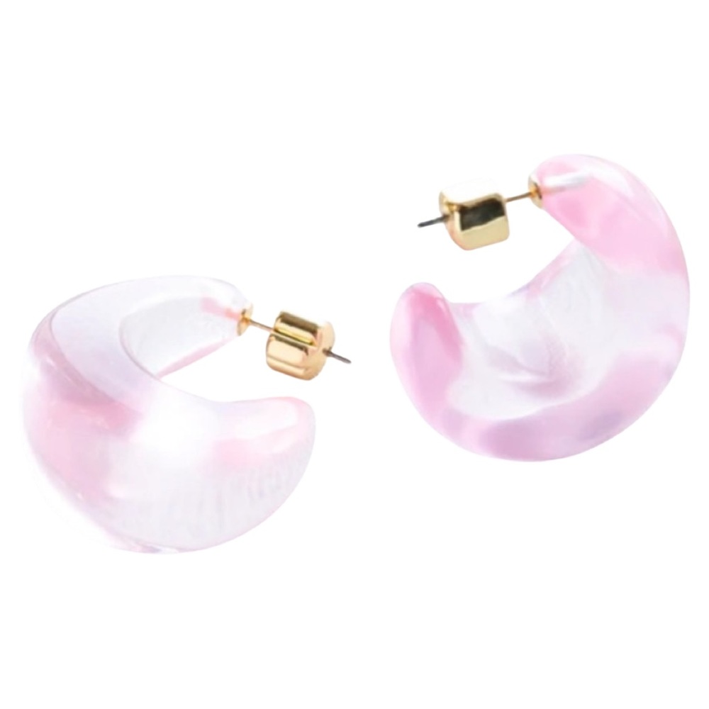 KATE SPADE • Pink Adore-ables Huggies Earrings - Picture 4 of 5